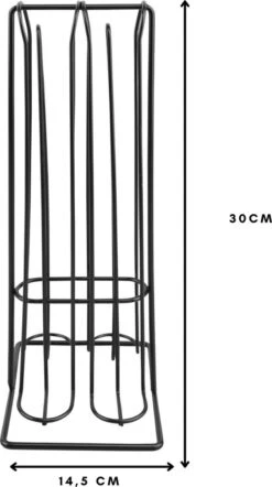 Niceey Capsule Houder - Cuphouder Voor Nespresso - 32 Capsules - RVS - Zwart -Koffieverkoopwinkel 671x1200