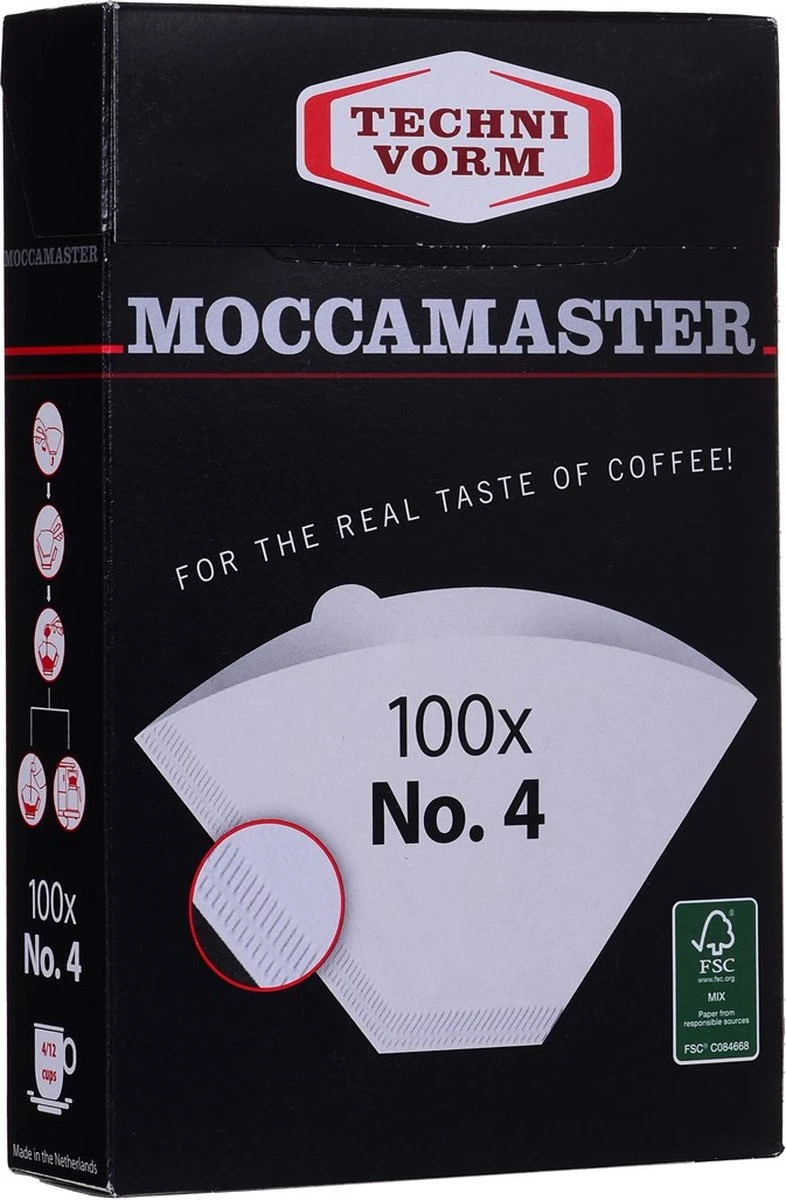 Moccamaster Filters - Koffiefilters - Wit - Nr. 4 - 100 Stuks 5 Moccamaster Filters - Koffiefilters - Wit - Nr. 4 - 100 Stuks - Afbeelding 3