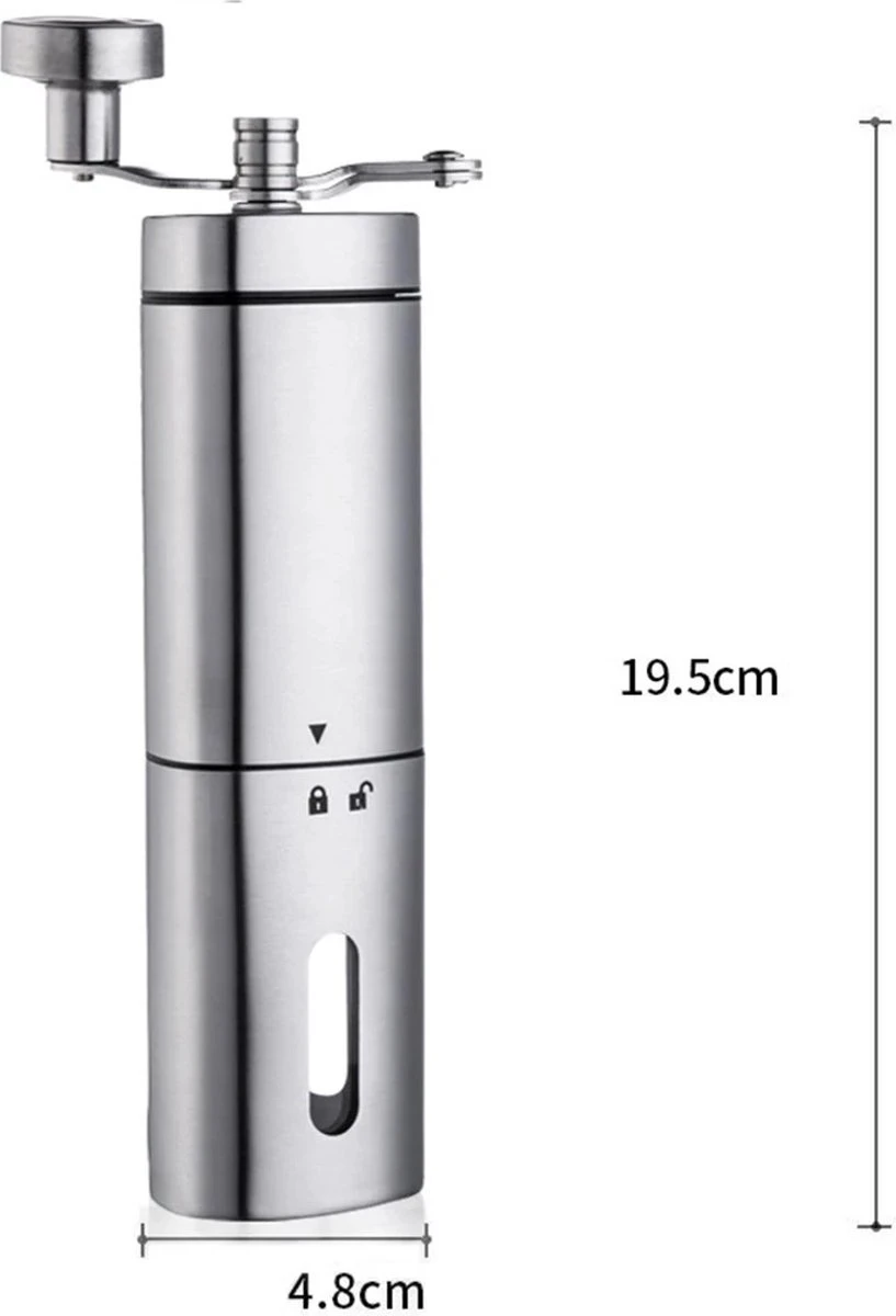 Comes In Handy - Koffiemolen Handmatig - Keramische Kern - Roestvrijstaal - Instelbare Maalgraad 7 Comes In Handy - Koffiemolen Handmatig - Keramische Kern - Roestvrijstaal - Instelbare Maalgraad - Afbeelding 6