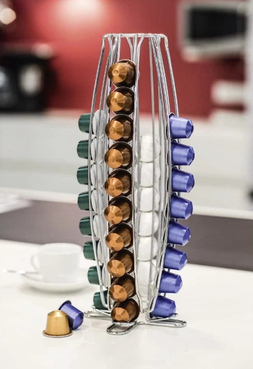 Stijlvolle Capsulehouder Voor 40 Nespresso Cups - Cup Houder – Stijlvol Aluminium – Geschikt Voor 40 Koffie Cups – Met Doosje 10 Nespresso Cups Van L’Or 9 Stijlvolle Capsulehouder Voor 40 Nespresso Cups - Cup Houder – Stijlvol Aluminium – Geschikt Voor 40 Koffie Cups – Met Doosje 10 Nespresso Cups Van L’Or - Afbeelding 7