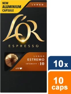 L'OR Lungo Estremo Koffiecups - Intensiteit 10/12 - 10 X 10 Capsules -Koffieverkoopwinkel 909x1200 6