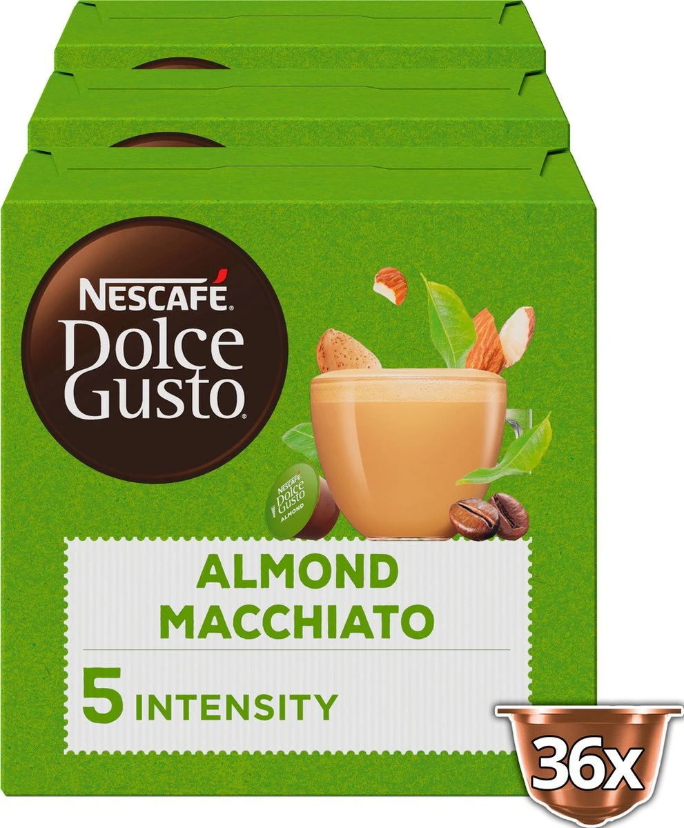 Nescafé Dolce Gusto Almond Macchiato Capsules - Vegan Koffie - 36 Koffiecups 4 Nescafé Dolce Gusto Almond Macchiato Capsules - Vegan Koffie - 36 Koffiecups - Afbeelding 2