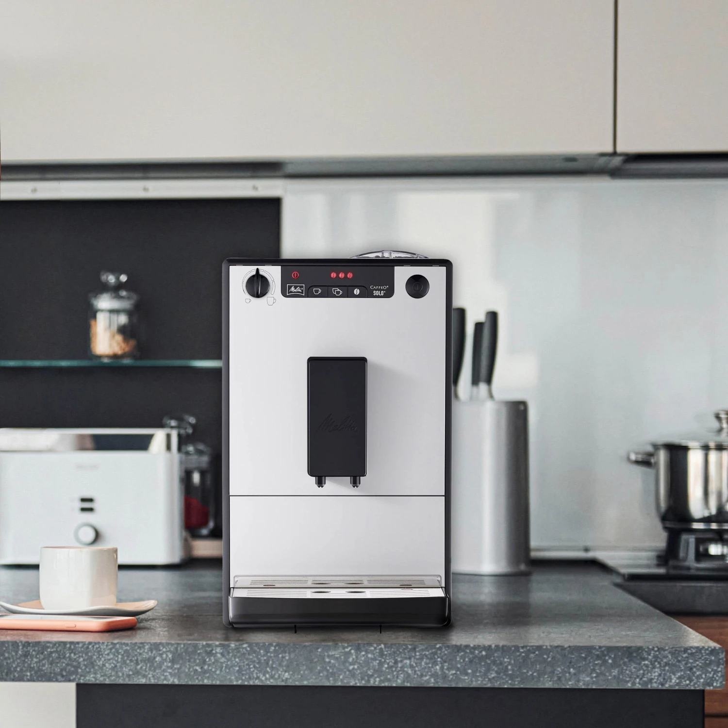 Melitta Volautomatisch Koffiezetapparaat Solo® 950-666, Pure Silver, All-black Details Voor De Look, Aromatische Koffie & Espresso Bij Slechts 20 Cm Breedte 7 Melitta Volautomatisch Koffiezetapparaat Solo® 950-666, Pure Silver, All-black Details Voor De Look, Aromatische Koffie & Espresso Bij Slechts 20 Cm Breedte - Afbeelding 5