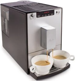 Melitta Volautomatisch Koffiezetapparaat Purista® F230-101, Zilver/zwart, Favoriete Koffie-functie, Compact & Extra Geruisloos -Koffieverkoopwinkel melitta volautomatisch koffiezetapparaat solo e950 103 zilver zwart perfect voor caffe crema espresso slechts 20 cm breed zwart 19